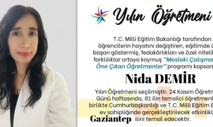 GAZİANTEP - Yılın öğretmeni Nida Demir