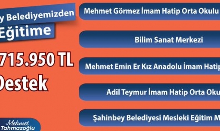 Şahinbey’de eğitime büyük destek