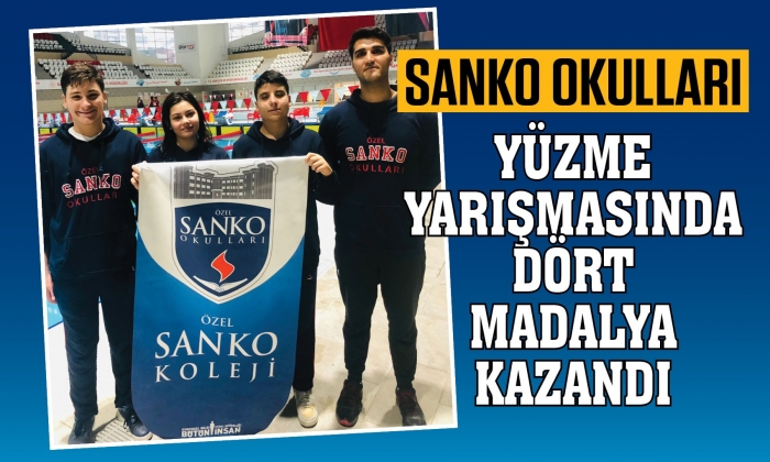 SANKO Okulları yüzme yarışmasında dört madalya kazandı