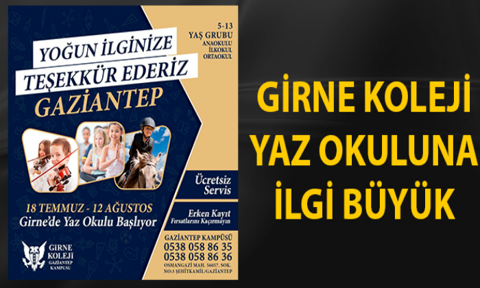 GİRNE KOLEJİ YAZ OKULUNA İLGİ BÜYÜK