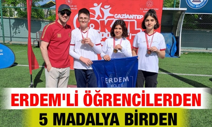 Erdem'li öğrencilerden 5 madalya birden