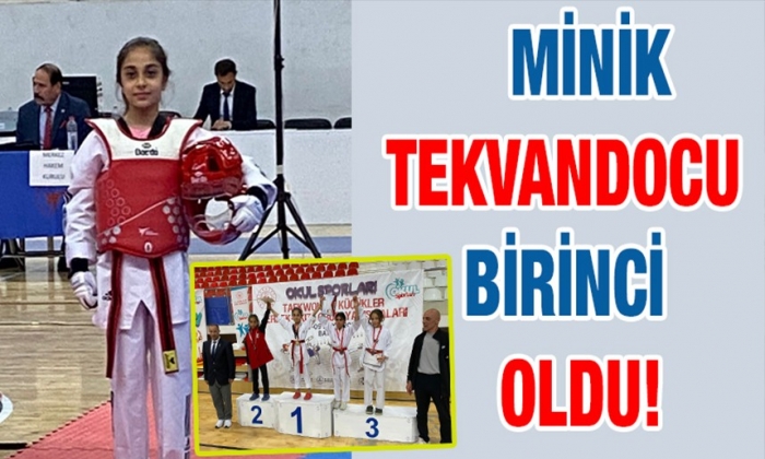 Minik tekvandocu birinci oldu!