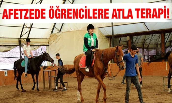Afetzede öğrencilere atla terapi!