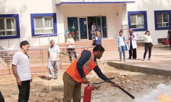 Kreşte yangın tatbikatı