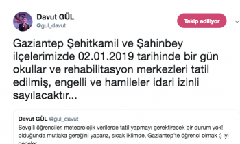 Vali Gül duyurdu: Okullar tatil