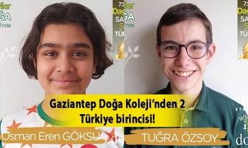 Gaziantep Doğa Koleji’nden 2 Türkiye birincisi!