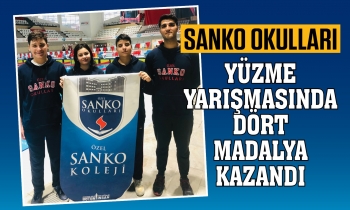 SANKO Okulları yüzme yarışmasında dört madalya kazandı