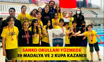 SANKO OKULLARI YÜZMEDE 39 MADALYA VE 2 KUPA KAZANDI