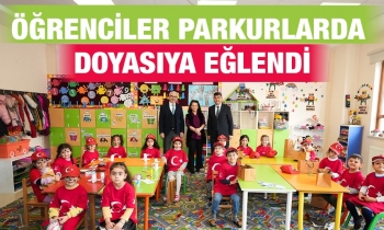 Öğrenciler parkurlarda doyasıya eğlendi
