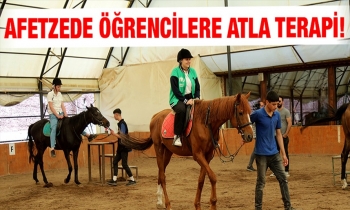 Afetzede öğrencilere atla terapi!
