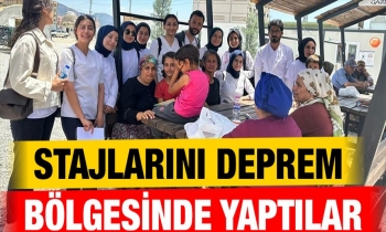 Stajlarını deprem bölgesinde yaptılar
